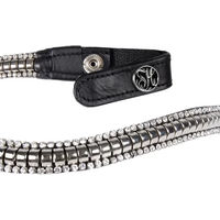 Produktbild von Harry's Horse Stirnband Diamond Pearl für Pferde aus Leder in Schwarz Grau Silber