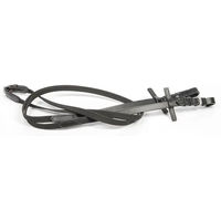 Produktbild von Harry's Horse Supergrip-Zügel für Pferde extra schmal aus Leder in Schwarz für Ponys