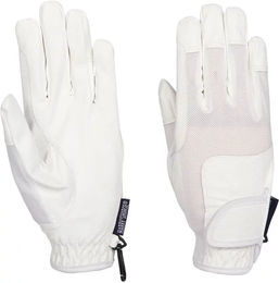 Harry's Horse TopGrip Mesh Reithandschuhe aus Kunstleder für Damen und Herren in Weiß Größe S – Bild 1 von 2