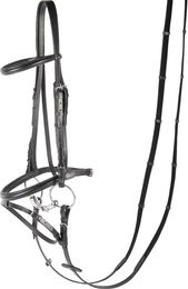 Produktbild von Harry's Horse Trensenzaum aus Leder in Schwarz mit Bronze für Ponys