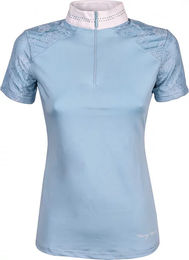 Produktbild von Harry's Horse Venice Reitturnierhemd für Damen in Weiß und Blau aus Polyester Größe L