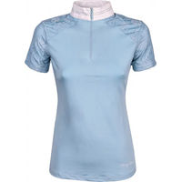 Produktbild von Harry's Horse Venice Reitturnierhemd für Damen in Weiß und Blau aus Polyester Größe L