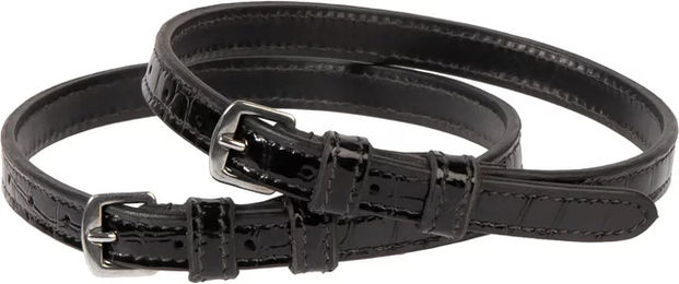 Harrys Horse Sporenriemen aus Leder in Croco-Optik Schwarz – Bild 1 von 3