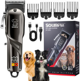 HATTEKER Hundeschermaschine HT-852 Tierhaarschneider für Hunde und Katzen in Schwarz mit Edelstahlklingen – Bild 1 von 5