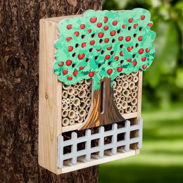 Haushalt International Insektenhotel aus Holz mit buntem Baumdesign – Bild 1 von 5