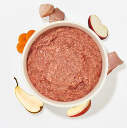 Produktbild von haustierkost BARF Komfort PLUS Huhn Hund BARF Komplettmenü mit Innereien Obst und Gemüse 1 kg