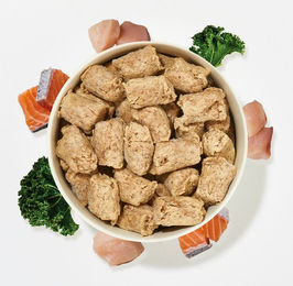 Produktbild von haustierkost Barf Komplettmenü Köttbullar Huhn und Lachs mit Pansen für Hunde 1 kg getreidefrei