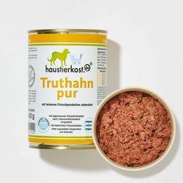 Produktbild von haustierkost.de BARF Basis Truthahn Monoprotein für Hunde und Katzen Adult 24 x 400 g