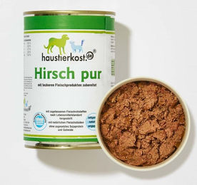 Haustierkost.de Hirsch pur Monoprotein Hundefutter Adult Sensitive 400g Dose – Bild 1 von 2