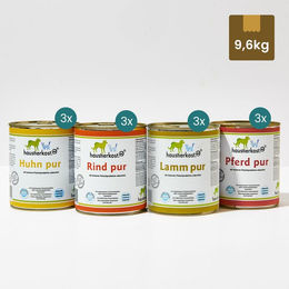 Haustierkost.de Hund Menü 8 mit Lamm, Pferd, Huhn und Rind ohne Farb- und Aromastoffe sowie Konservierungsstoffe 12 x 800 g – Bild 1 von 2