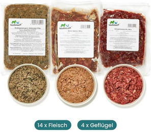 haustierkost.de Hund Senior BARF Frostfutter Monoprotein Rind Truthahn Lamm 9 kg - 18 x 500 g – Bild 1 von 4