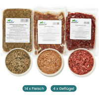 Produktbild von haustierkost.de Hund Senior BARF Frostfutter Monoprotein Rind Truthahn Lamm 9 kg - 18 x 500 g