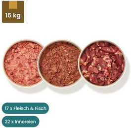 haustierkost.de Kitten Frostfutter Mixed BARF Paket mit Rind, Truthahn, Geflügel, Huhn und Thunfisch 15 kg – Bild 1 von 5