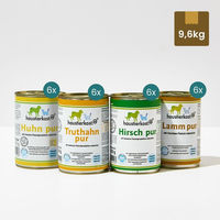 Produktbild von Haustierkost.de Nassfutter Dose Huhn Truthahn Lamm Hirsch ohne Farb- und Aromastoffe sowie Konservierungsstoffe 24 x 400 g