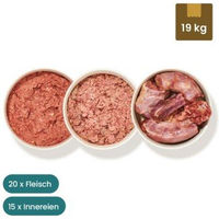 Produktbild von haustierkost.de Schlemmer Paket Hund BARF Frostfutter mit Muskelfleisch Innereien und Knochen 19 kg getreidefrei sensitive