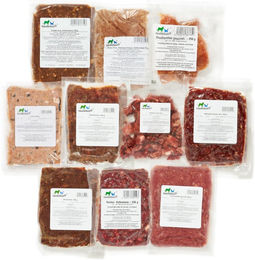 haustierkost.de Schlemmer Paket Katze Gemischtes BARF Frostfutter mit Fleisch Fisch und Innereien 15 kg - 40 x 250 g – Bild 1 von 4