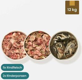 haustierkost HAPPEN-Paket BARF Hund 12 kg mit Rindermaulfleisch Rindermix und Rinderpansen - 12 kg – Bild 1 von 2