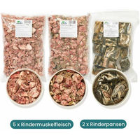 Produktbild von haustierkost HAPPEN-Paket BARF Paket für Hunde mit Rind, Rindermaulfleisch, Rindermix und Rinderpansen, 12 kg - 7 x 2 kg