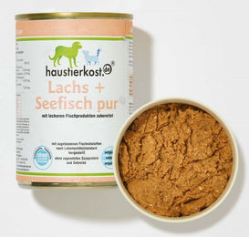 haustierkost Hundefutter Lachs und Seefisch pur Monoprotein Nassfutter Adult 400 g – Bild 1 von 2