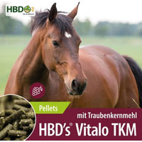 Produktbild von HBD´s Vitalo TKM Kraftfutter für Senior Pferde zur Unterstützung des Muskelaufbaus