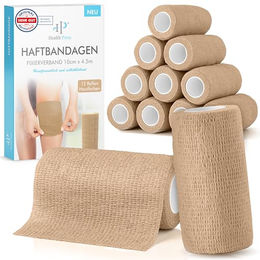 Health Press selbstklebender Verband Beige 10cm x 4,5m 12 Rollen – Bild 1 von 2