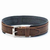 Produktbild von hecho. Handgefertigtes Hundehalsband aus Leder in Braun für kleine Hunde Größe S 30-36 cm