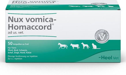 Heel Nux Vomica Homaccord Ampullen für Tiere zur Unterstützung der Magen-Darm-Funktion – Bild 1 von 3
