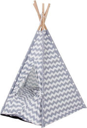 Produktbild von Heim Heimtier Katzenhöhle Tipi Zelt Wave Grau aus Stoff