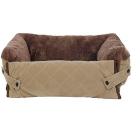 Heim Hundebett Safari aus Plüsch in Beige Größe S – Bild 1 von 2