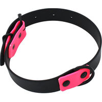Produktbild von Heim Hundehalsband Biothane zweifarbig genietet schwarz/rosa waterproof 60 cm lang 25 mm breit