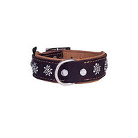 Produktbild von Heim Hundehalsband Edelweiß aus Leder Schwarz 55 cm