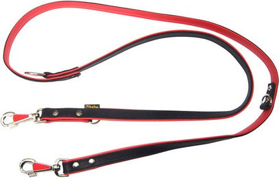 Produktbild von HEIM Hundeleine APOLLO aus Leder schwarz-rot 200 cm lang