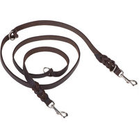 Produktbild von Heim Leder-Doppelleine mit eingeflochtenem Karabiner Braun 220 cm 18 mm breit