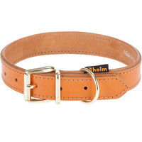 Produktbild von Heim Lederhalsband Buffalo in Cognac mit Goldbeschlag für Hunde Größe 45-55 cm Halsumfang