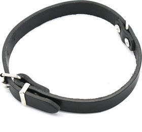 Produktbild von Heim Lederhalsband genietet Soft Schwarz 12 mm breit für Hunde mit 24-29 cm Halsumfang