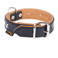 Produktbild von Heim Lederhalsband Stars Schwarz/Beige Größe 40 mit 26-37 cm Halsumfang