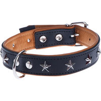 Produktbild von Heim Lederhalsband Stars Schwarz/Beige Größe 50 mit 38-46 cm Halsumfang