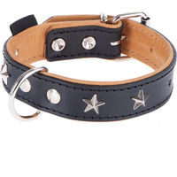 Produktbild von Heim Lederhalsband Stars Schwarz/Beige Größe 60 für einen Halsumfang von 45-55 cm
