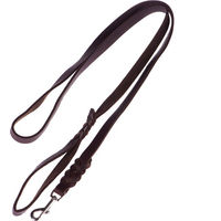 Produktbild von Heim Lederleine mit Handschlaufe und Karabiner Braun 200 cm lang 18 mm breit