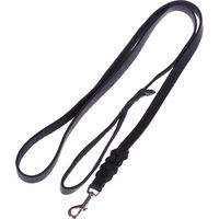 Produktbild von Heim Lederleine mit Karabiner Schwarz 200 cm lang 18 mm breit wasserabweisend - 200 cm