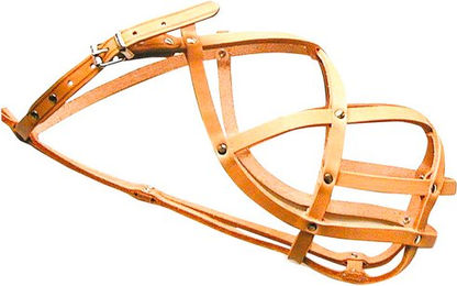 HEIM Maulkorb für Hunde aus Rindsleder Größe 11 Natur Beige – Bild 1 von 2