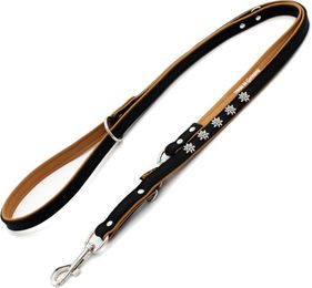 Produktbild von Heim Vorführleine Edelweiß Leder Schwarz/Natur 200 cm x 18 mm