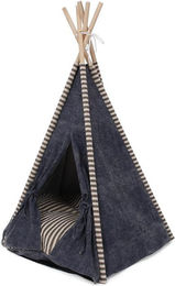 Heimtier Tipi-Zelt Katzenhöhle Jeanstrend Blau aus Stoff – Bild 1 von 2