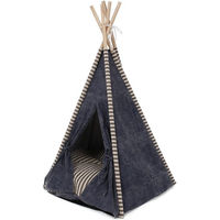 Produktbild von Heimtier Tipi-Zelt Katzenhöhle Jeanstrend Blau aus Stoff
