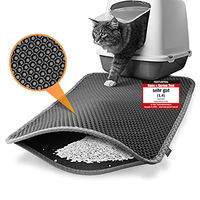 Produktbild von HEIMWERT Katzenstreu Matte Wasserdichter Premium Vorleger für die Katzentoilette Grau 76x61cm
