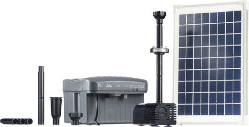 Heissner Solar-Teichpumpen-Set mit LED 750 l/h in Grau – Bild 1 von 3
