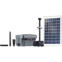 Produktbild von Heissner Solar-Teichpumpen-Set mit LED 750 l/h in Grau