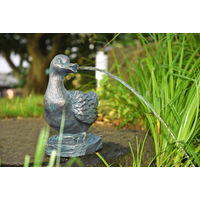 Produktbild von Heissner Teichfigur Ente aus Kunstharz in Gold oder Grau 25x15x30cm