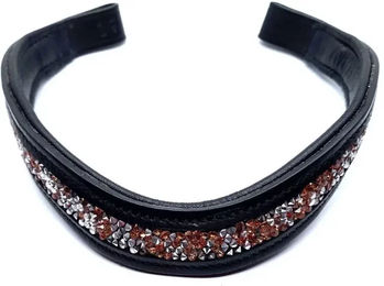 Produktbild von Hekktor Artémis Stirnband für Pferde aus Leder in Schwarz und Silber