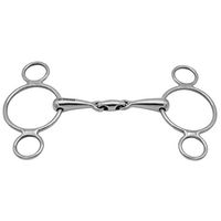 Produktbild von Herm Sprenger 3-Ring Trense doppelt gebrochen aus Edelstahl Silber 11,5cm